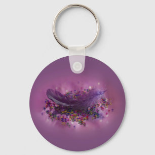 Chaveiro Keyring - pena roxa de Fairys
