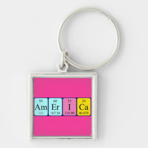 Chaveiro keyring periódico de nome de mesa da América