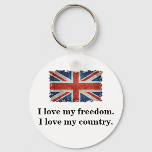 Chaveiro Keyring - União Jack Flag com Slogan Patriótico 5