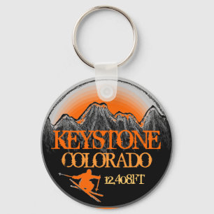 Chaveiro Keystone Colorado orange ski art keychain