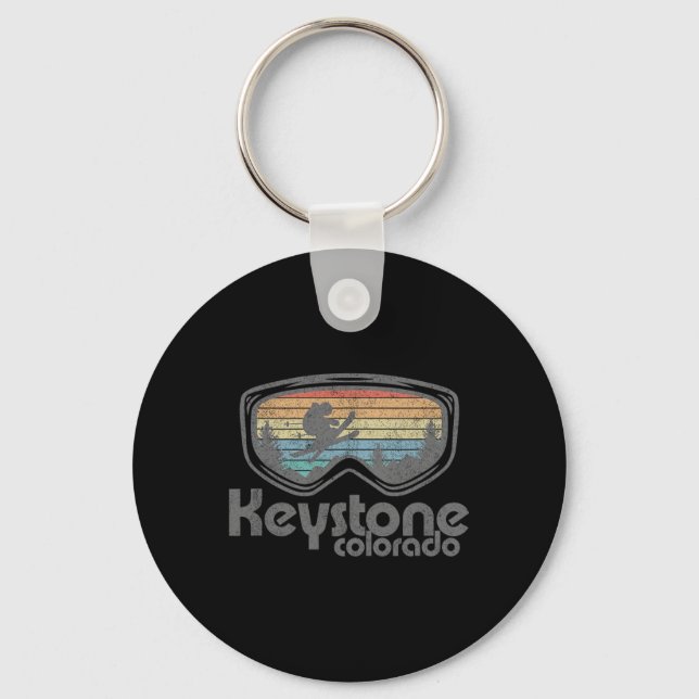 Chaveiro Keystone Colorado Ski Mountain Skiing Retro Vacati (Frente)