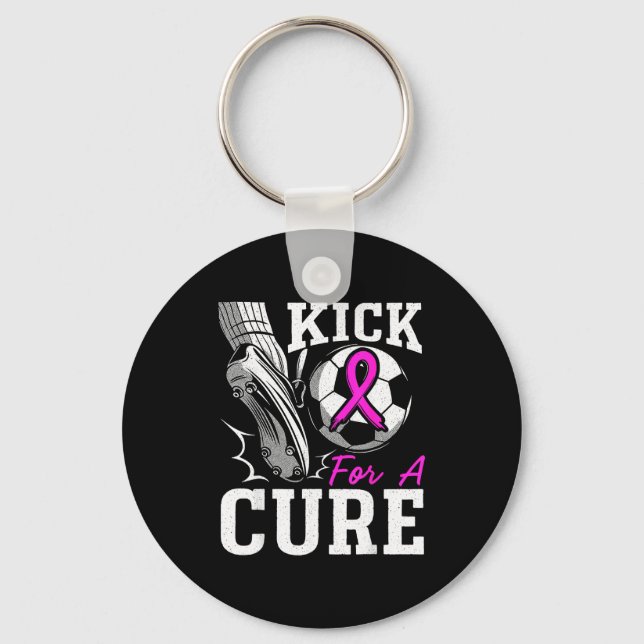 Chaveiro Kick For A Breast Cancer Awareness Nk Ribbon Socce (Frente)