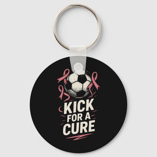Chaveiro Kick For A Cure - Suporte de Futebol para Câncer d (Frente)