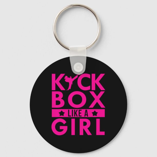 Chaveiro Kickbox Como Uma Garota Artes Marciais Kickboxing  (Frente)