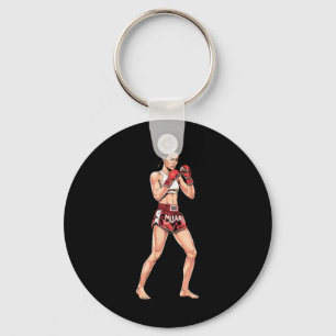 Chaveiro Kickboxe Stance Tailandês Boxando um Luz Muay Tail