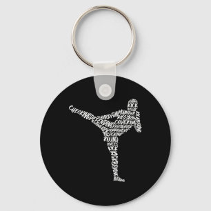 Chaveiro Kickboxer Artes Marciais Tipografia Homens Criança