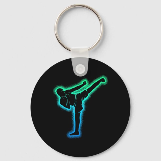 Chaveiro Kickboxing Karate Kickboxer Taekwondo Crianças Hom (Frente)