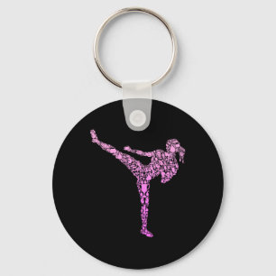 Chaveiro Kickboxing Kickboxer Karate Meninas Crianças Mulhe