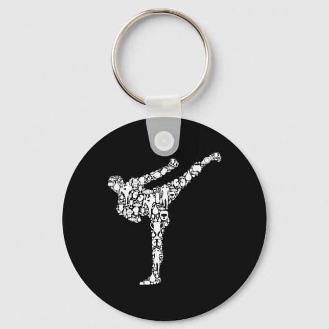 Chaveiro Kickboxing Kickboxer Karate Meninos Crianças Homen (Frente)