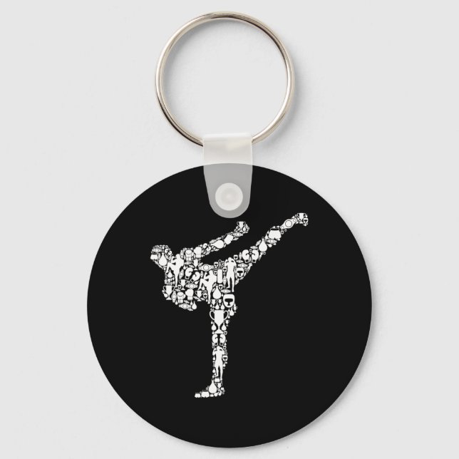Chaveiro Kickboxing Kickboxer Karate Meninos Crianças Homen (Frente)