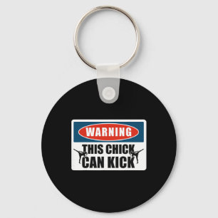 Chaveiro Kickboxing Vintage Alerta Essa Garota Pode Chutar