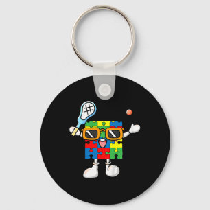 Chaveiro Kids Quebra-cabeça Piece Jogando Lacrosse Autism A