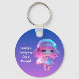 Chaveiro Kindness is Contagious, Care is Powerful Key Ring