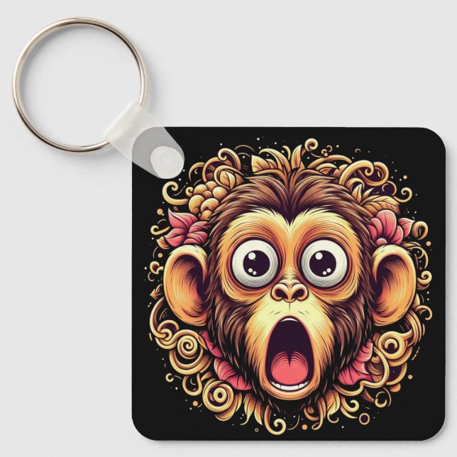 Chaveiro "Kit the Shocked Monkey" Aluminum Keychain (Frente)