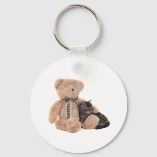 Chaveiro kitten in the arms of a teddy bear