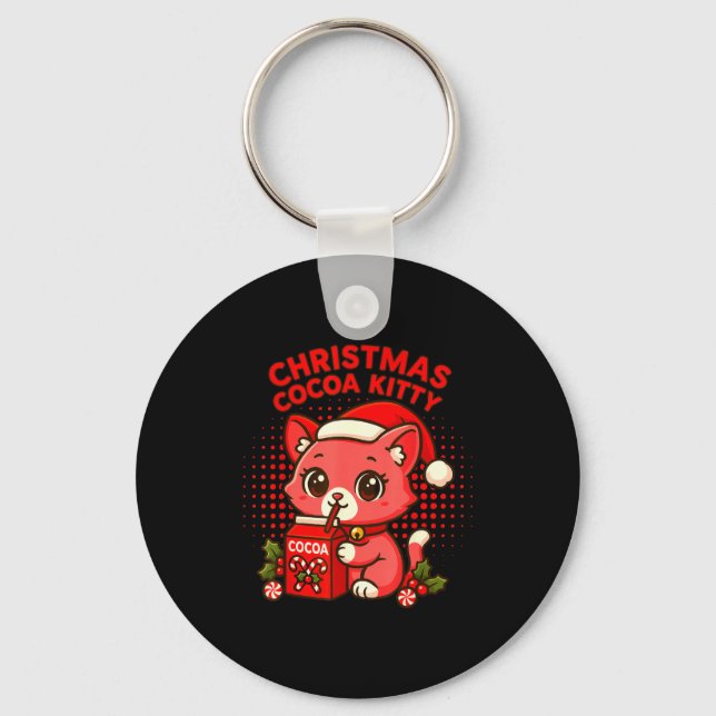Chaveiro Kitty de Cocoa de Natal Kawaii (Frente)