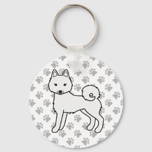 Chaveiro Klee Kai Cute Dog & Paws White Alaskan
