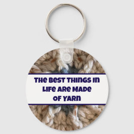 Chaveiro Knit Beige Blue Yarn Foto Crafty Crochet