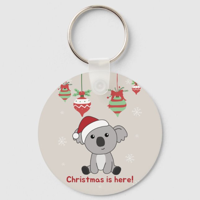 Chaveiro Koala Christmas Snow Winter Animais Koalas Keychai (Frente)