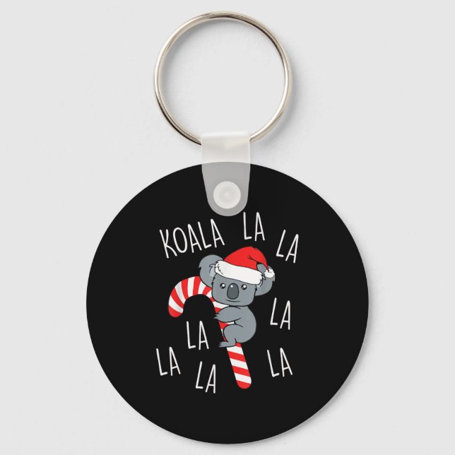 Chaveiro Koala La La La - Aussie Xmas Pun Funny Australian  (Frente)
