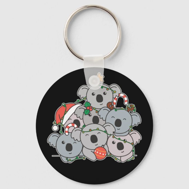 Chaveiro Koala Natal Árvore Engraçado Natal De Animal Keych (Frente)