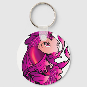 Chaveiro Koi cor-de-rosa
