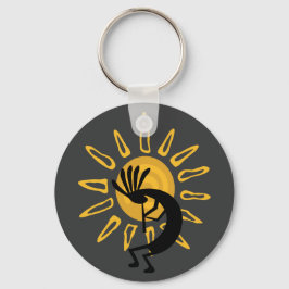 Chaveiro Kokopelli Dourado Sun Southwest Key Chain