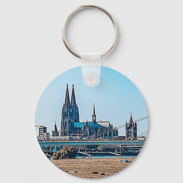 Chaveiro Köln Panorama Kölner Dom Schlüsselanhänger (Frente)