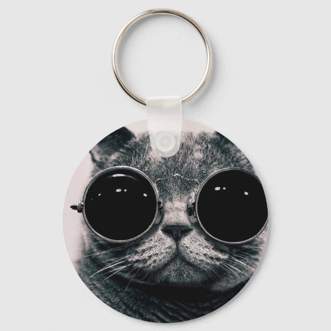 Chaveiro Kool legal de gato com sombras (Frente)