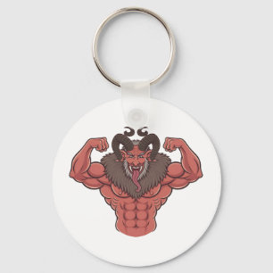 Chaveiro Krampus Assustador Natal Flexionando Músculo Fitne