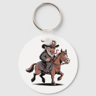 Chaveiro Krampus Natalino Cowboy Mau Cavalo Oeste Natal