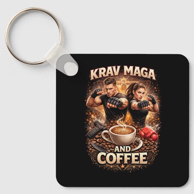 Chaveiro Krav Maga e Café (Frente)