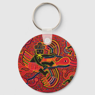 Chaveiro Kuna Indian Stork Bringing Baby Design