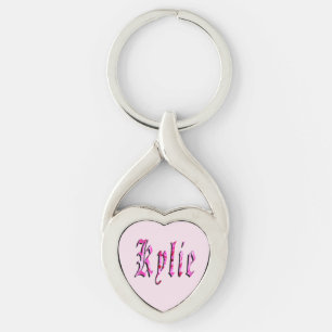 Chaveiro "Kylie" Floral Rosa Nome Kylie,