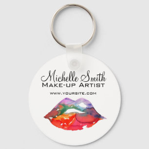 Chaveiro lábios arco-íris de aquarela compõem a marca