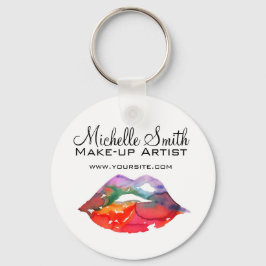 Chaveiro Lábios Arco-Íris Negros Desenho por Aquarela Monta