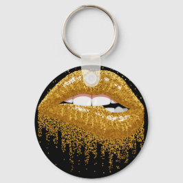 Chaveiro Lábios Dourados