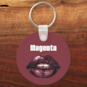 Chaveiro Lábios Vermelhos Magenta Borgonha  