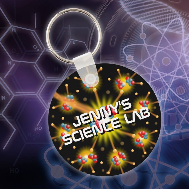 Chaveiro Laboratório de Ciências Divertido e Personalizado (Personalized Fun Cool Science Lab Keychain)