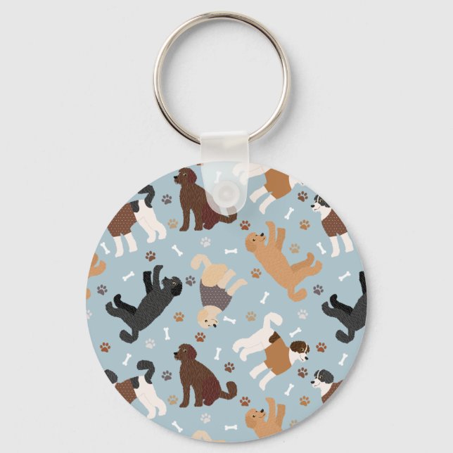 Chaveiro Labradoodle / Ossos e patas de Goldendoodle (Frente)