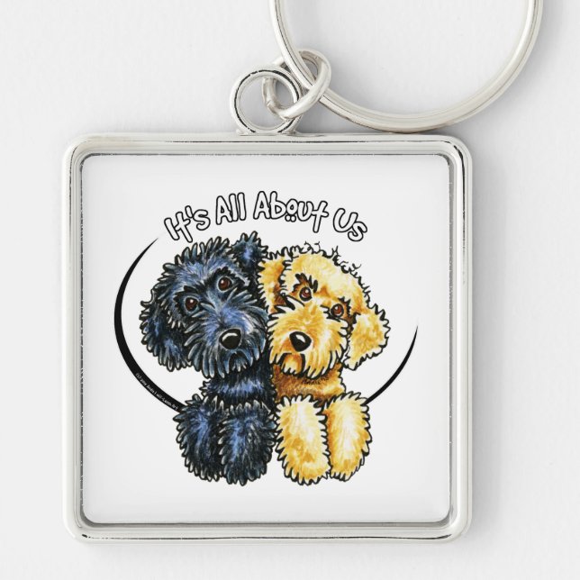 Chaveiro Labradoodles Black Yellow IAAU (Frente)