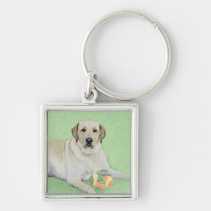 Chaveiro Labrador Amarelo - Impressão de Retriever e Tênis