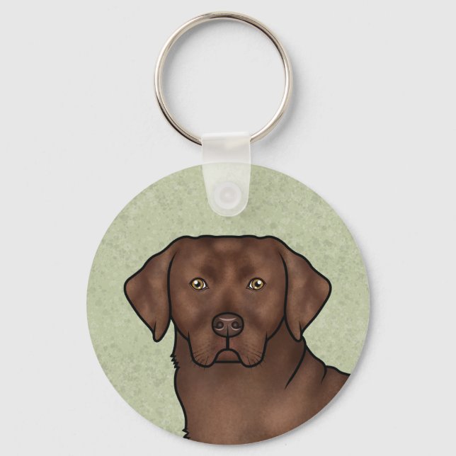 Chaveiro Labrador de Chocolate Labrador Arte de Retriever V (Frente)