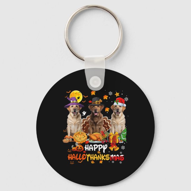 Chaveiro Labrador Dog Happy Halloween Feliz de Ação de Graç (Frente)