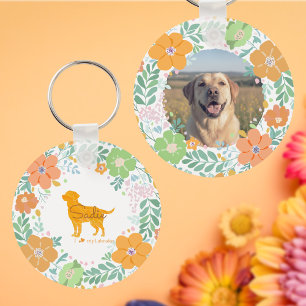 Chaveiro Labrador Retriever com Foto Personalizada em Laran