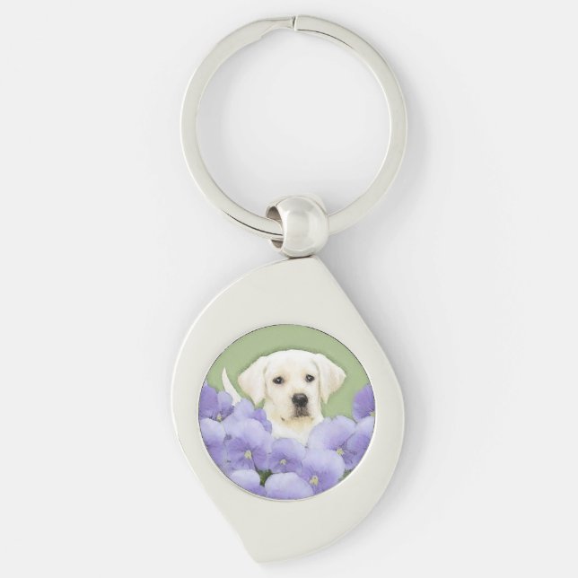 Chaveiro Labrador Retriever Puppy Pintura Original (Frente)