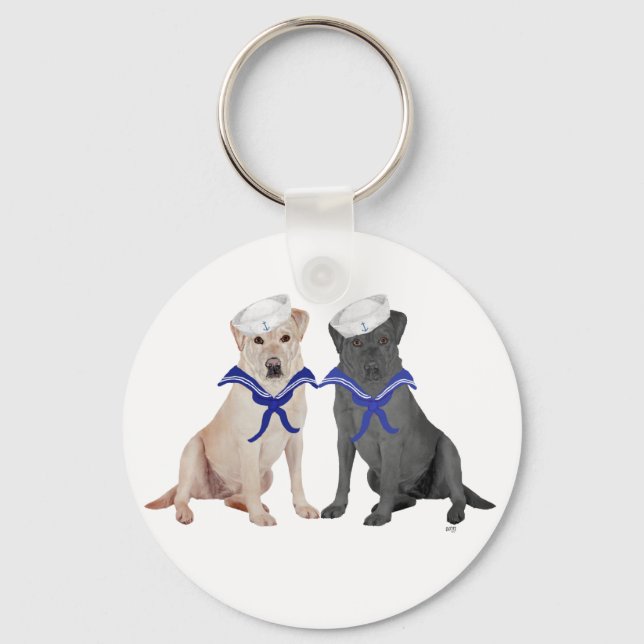 Chaveiro Labradores Retriever Amarelos e Pretos (Frente)
