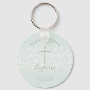 Chaveiro Lace Floral Delicado de Opal Azul Baptism