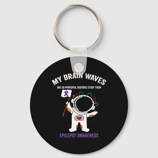 Chaveiro Laço Roxo de Conscientização sobre Epilepsia - Ep  (Frente)