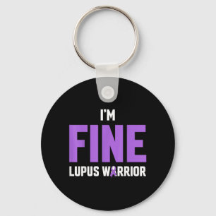 Chaveiro Laço Roxo Eu Estou Bem Guerreiro do Lúpus